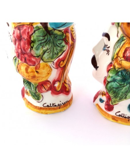 Firma ceramisti di Caltagirone su testa di moro 100% italiana in ceramica autentica